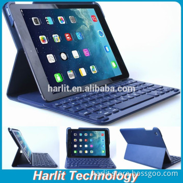 Ultrslim Full Size Keyboard WIth Leather Cover Case For iPad Air 2 High quality PU Leather With Big Key For iPad Air